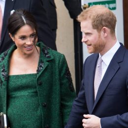 Meghan Markle and Prince Harry leaving Canada House in London in 2019