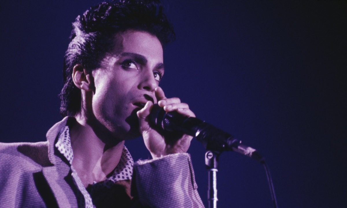 Prince performing in 1986