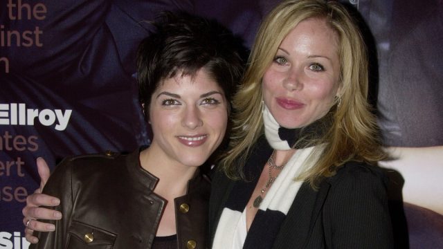 Selma Blair and Christina Applegate at a "GQ" party in 2002