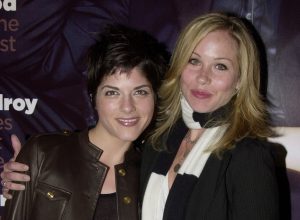 Selma Blair and Christina Applegate at a "GQ" party in 2002