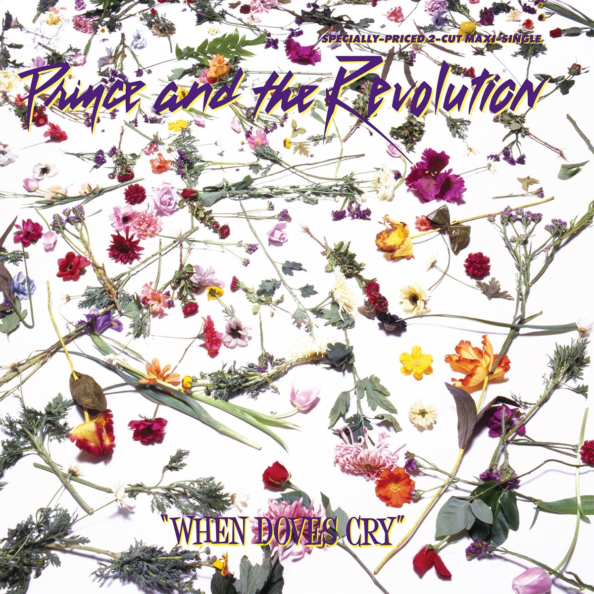 Prince and the Revolution "When Doves Cry" singles cover