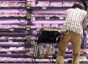 Man shopping for bacon