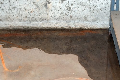 puddle in corner of basement