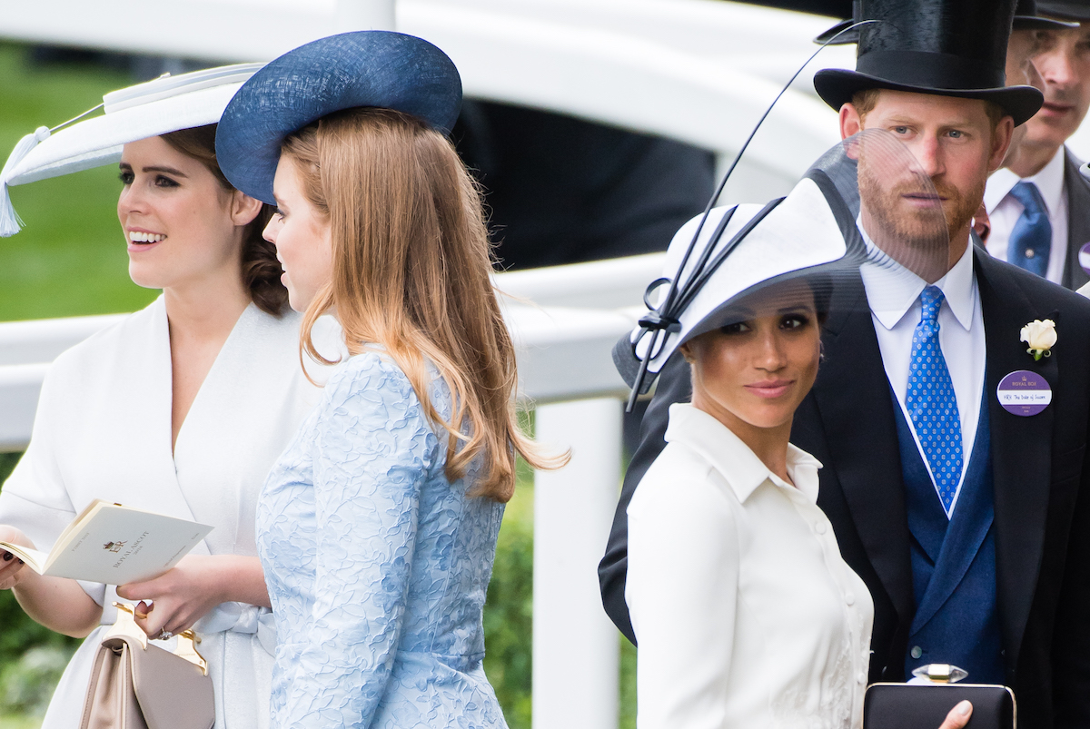Princess Eugenie of York, Princess Beatrice of York, Meghan, Duchess of Sussex and Prince Harry, Duke of Sussex and Prince Charles, Prince of Wales attend Royal Ascot Day 1 at Ascot Racecourse on June 19, 2018 in Ascot, United Kingdom. 