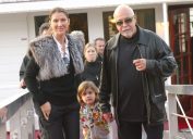 Canadian pop star Celine Dion, her husband Rene Angelil and their child Rene Charles seen enjoying week end in Paris in 2005