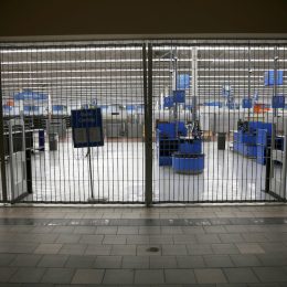 A locked gate at Walmart