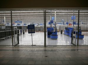 A locked gate at Walmart