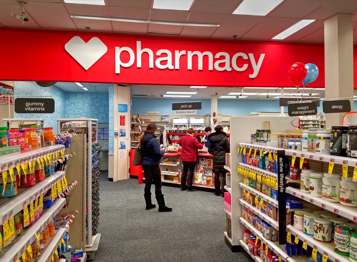  Comptoir de collecte des ordonnances de pharmacie CVS drugstore, Revere Massachusetts États-Unis, janvier 9, 2019