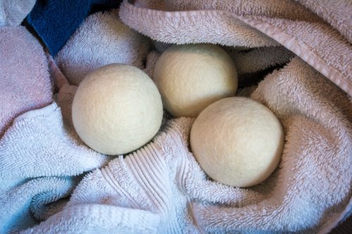 Reusable wool dryer balls