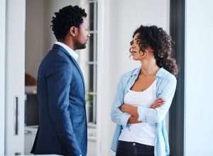 Cropped shot of a couple having an argument at home