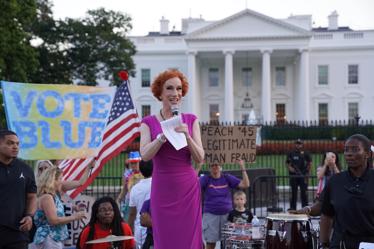 Kathy Griffin during an anti-Trump demonstration at the White House in 2018