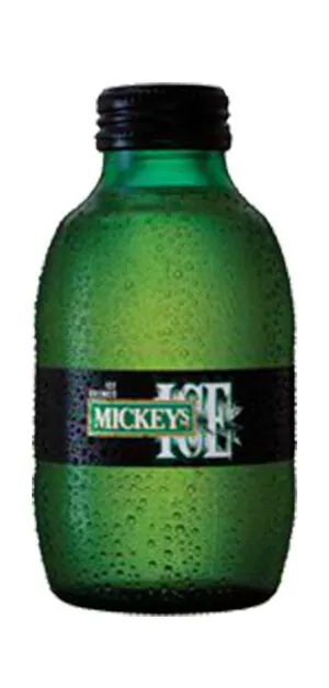 A bottle of Mickey's Ice beer