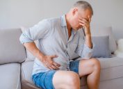 Older man with stomach pain