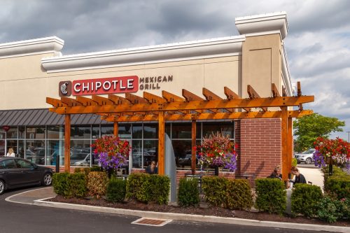the exterior of a Chipotle restaurant