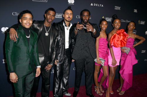 Diddy and his six children at the Pre-Grammy Gala and Grammy Salute to Industry Icons Honoring Sean "Diddy" Combs in January 2020