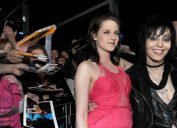 Kristen Stewart and Joan Jett at the premiere of "The Runaways" in 2010