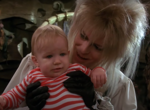 Toby Froud and David Bowie in "Labyrinth"