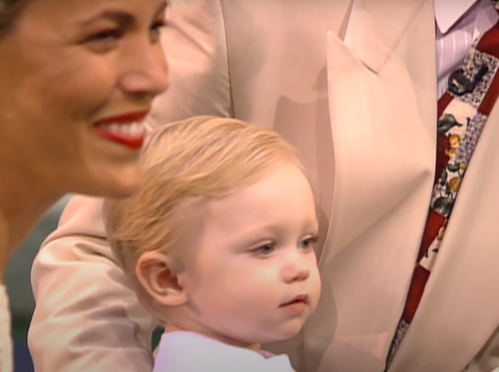 Maggie Sajak on "Wheel of Fortune" as a baby in 1996