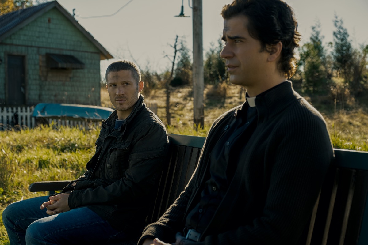 Zach Gilford and Hamish Linklater in Midnight Mass