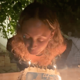 Nicole Richie blowing out the candles on her birthday cake on September 21, 2021
