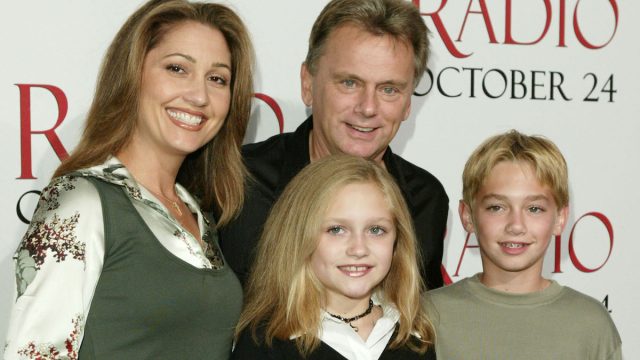 Lesly Brown, Pat Sajak, and their children Maggie and Patrick at the premiere of "Radio" in October 2003