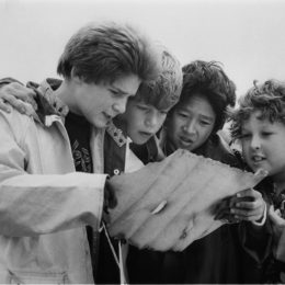 Corey Feldman, Sean Astin, Ke Huy Quan and Jeff Cohen in The Goonies