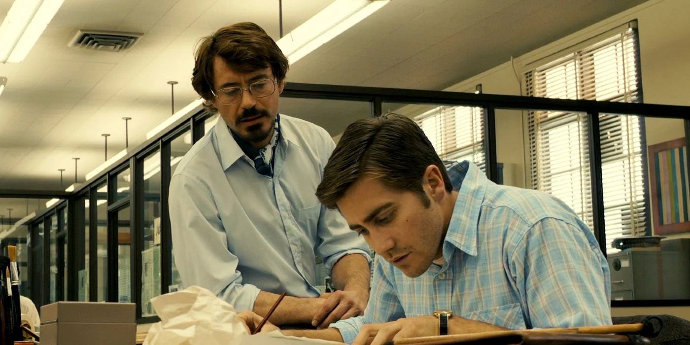 Robert Downey Jr and Jack Gyllenhaal in Zodiac