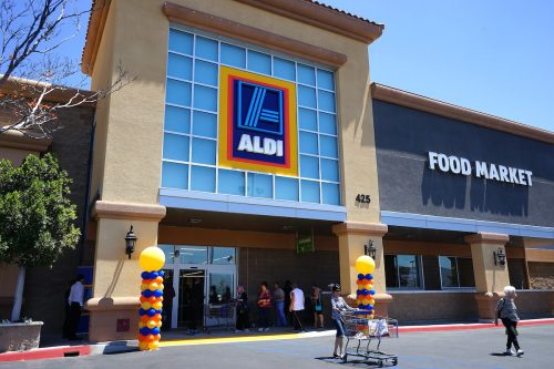 Aldi Store grand opening on June 16, 2016 in Simi Valley, California. Aldi is a low price grocery outlet that is rapidly expanding in the USA.