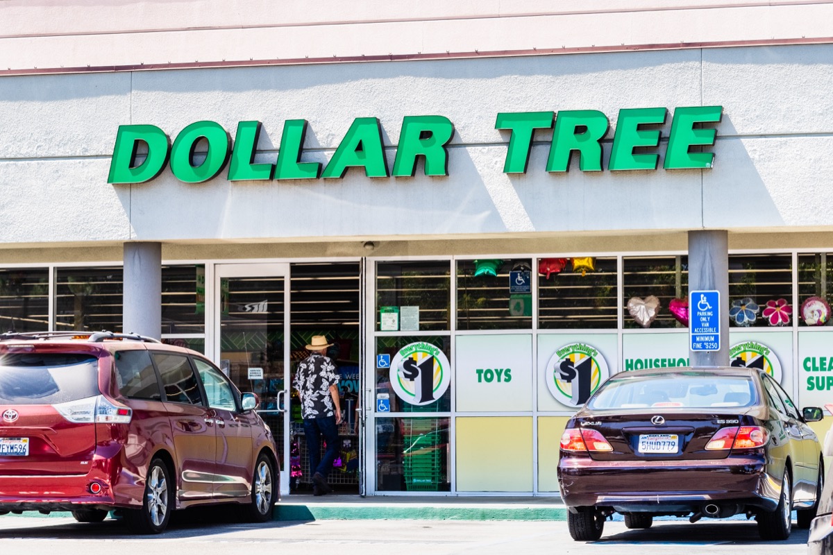 August 25, 2019 Pleasanton / CA / USA - Dollar Tree store entrance; Dollar Tree Stores, Inc., is an American chain of discount variety stores that sells items for $1 or less