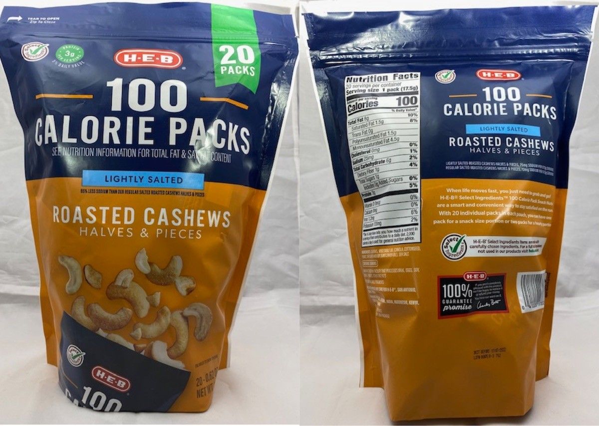 HEB cashew nut recall