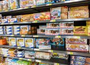 aisle of little debbie snack foods in supermarket