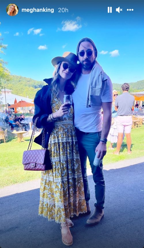 Meghan King and Cuffe Biden Owens at a vineyard in a photo from her Instagram Story