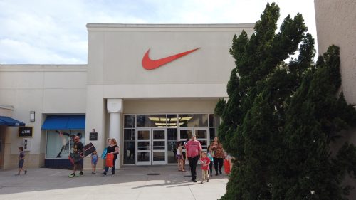 Orlando, Florida / USA, March 2, 2019: Nike Factory Store At Orlando Vineland Premium Outlets Shopping Mall, Vineland, Florida, United States