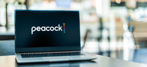 Peacock streaming service on a computer