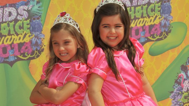 LOS ANGELES, CA - MARCH 29, 2014: Sophia Grace & Rosie at Nickelodeon's 27th Annual Kids' Choice Awards at the Galen Centre, Los Angeles.