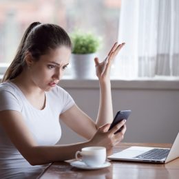 Woman frustrated with wireless service