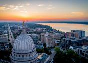 An aerial view of Madison, Wisconsin