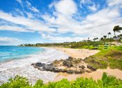 A wide shot of Wailea Beach in Maui, Hawaii