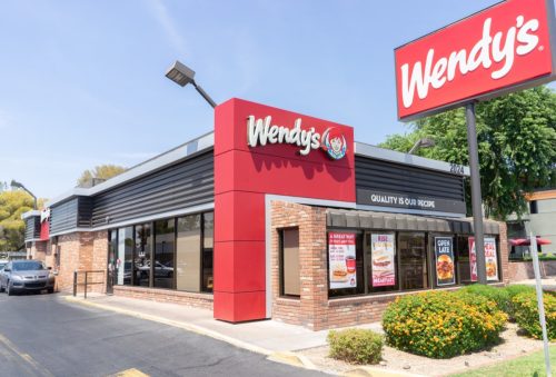the exterior of a Wendy's restaurant
