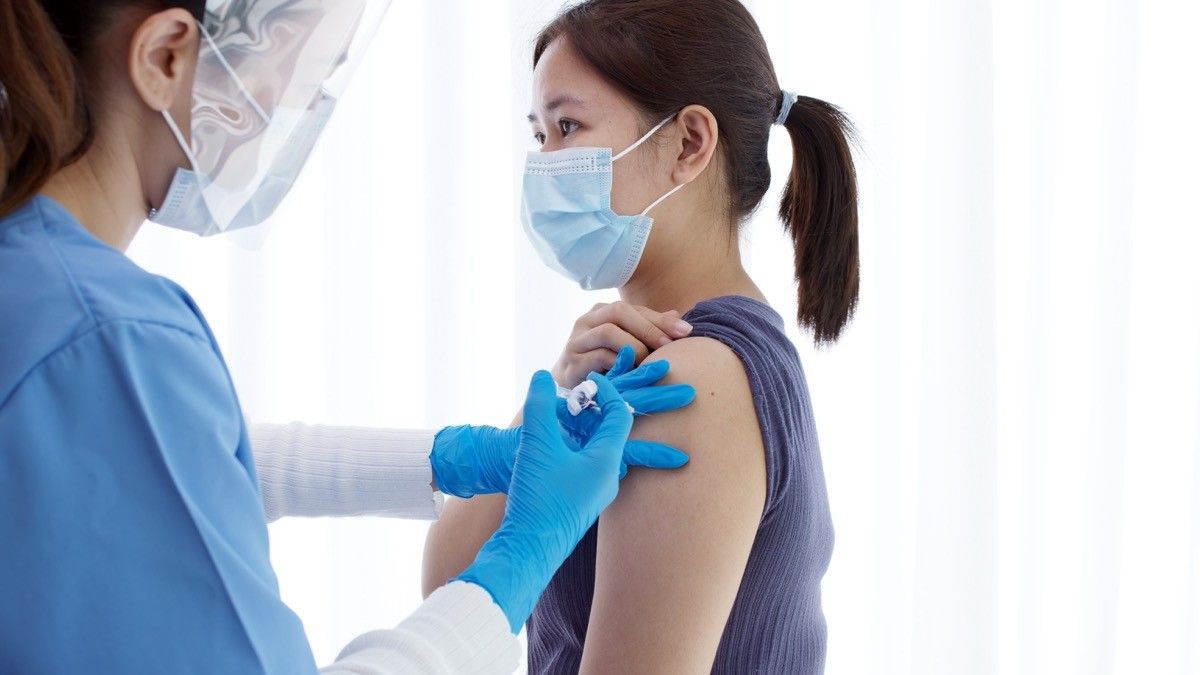 Person getting a COVID vaccine