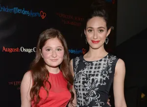 Emma Kenney and Emmy Rossum at a screening of "August: Osage County" in 2013