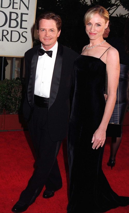 Michael J. Fox and Tracey Pollan at the 1997 Golden Globe Awards