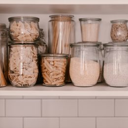 Pantry foods in glass containers