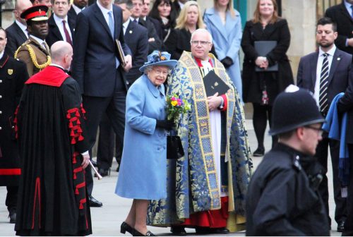 Queen Elizabeth at Commonwealth Day service at Westminster Abbey in March 2020