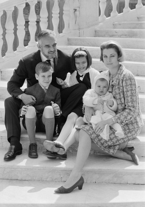 Prince Rainier, Princess Grace, and their children in 1966