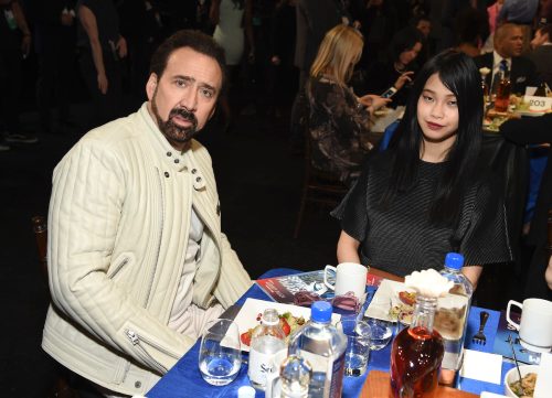 Nicolas Cage and Riko Shibata at the Film Independent Spirit Awards in February 2020