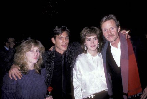 Lisa Roberts, Eric Roberts, Julia Roberts, and Jon Voight at the "Runaway Train" premiere party in 1985