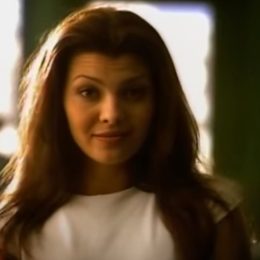 Ali Landry in white t-shirt for Doritos Super Bowl commercial
