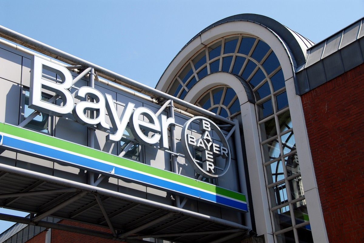 Logo of Bayer, a German multinational pharmaceutical and life sciences company