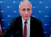 Fauci talking at an Oct. 13 White House press briefing